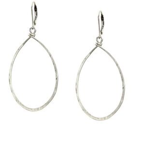 Hammered silver hoops